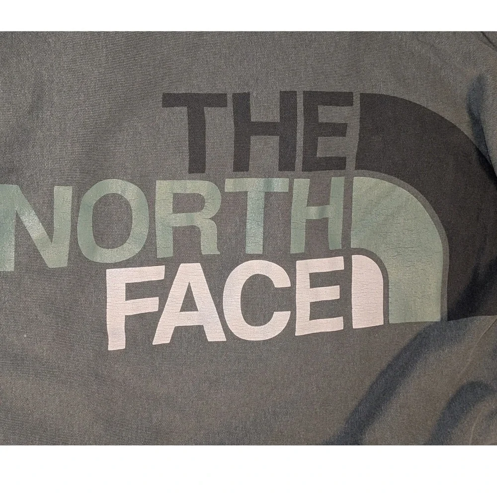 The North Face Mens Gray Graphic Logo Pullover Hoodie Medium Regular Fit
